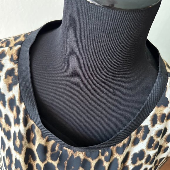 Cool Leopard print ZARA drop waist tie hem boxy top Size L - Picture 2 of 7